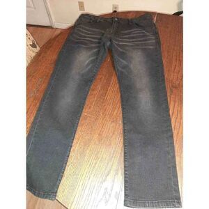 38" Waist California Vintage Straight Black Denim Blue Jeans